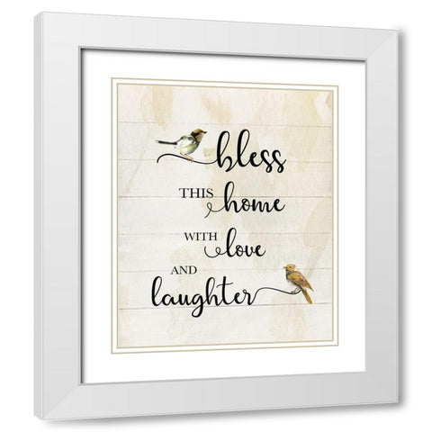 Bless this Home White Modern Wood Framed Art Print with Double Matting by Robinson, Carol