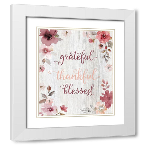 Grateful White Modern Wood Framed Art Print with Double Matting by Robinson, Carol