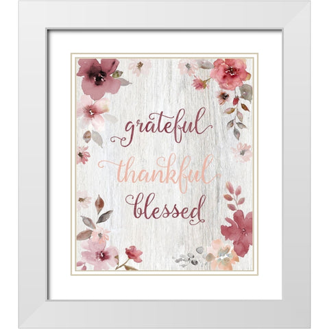 Grateful White Modern Wood Framed Art Print with Double Matting by Robinson, Carol