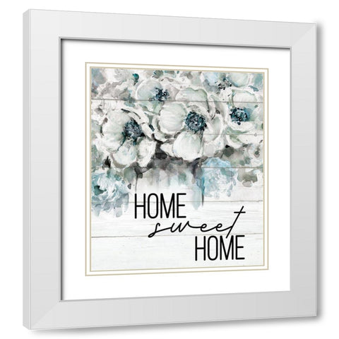 Home Sweet Home White Modern Wood Framed Art Print with Double Matting by Robinson, Carol