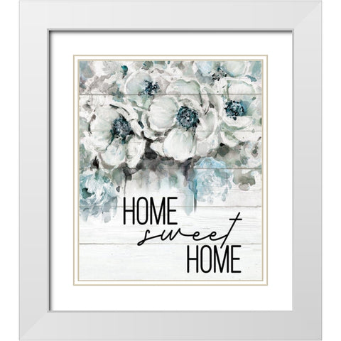 Home Sweet Home White Modern Wood Framed Art Print with Double Matting by Robinson, Carol