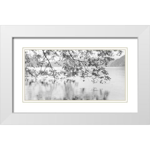 Lake Crescent White Modern Wood Framed Art Print with Double Matting by Paulson, Don