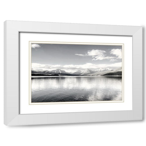 Crystal Lake White Modern Wood Framed Art Print with Double Matting by Delimont, Danita