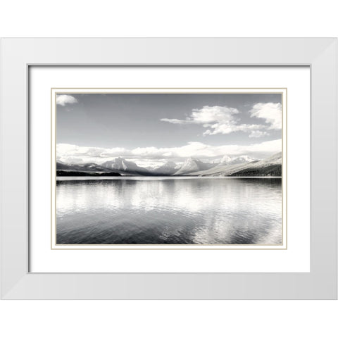 Crystal Lake White Modern Wood Framed Art Print with Double Matting by Delimont, Danita