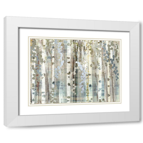 Birch Wood Meadow White Modern Wood Framed Art Print with Double Matting by Jill, Susan