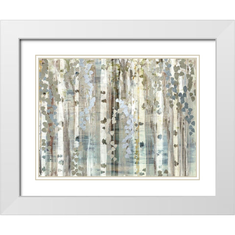 Birch Wood Meadow White Modern Wood Framed Art Print with Double Matting by Jill, Susan