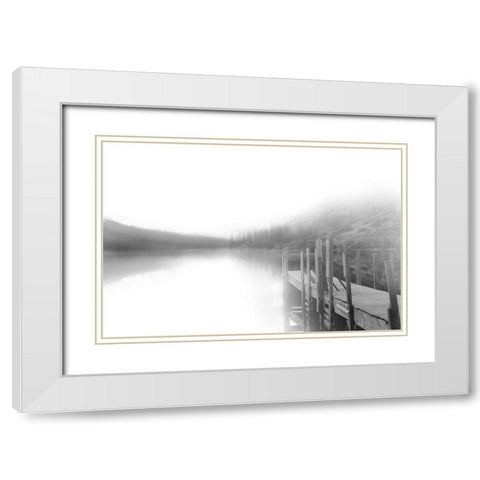 Mist on the Docks White Modern Wood Framed Art Print with Double Matting by Robinson, Carol