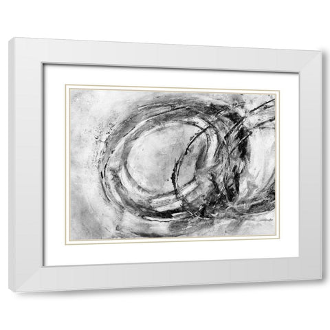 Infinity Rings I White Modern Wood Framed Art Print with Double Matting by Pattinian, Merri