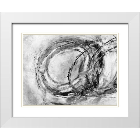 Infinity Rings I White Modern Wood Framed Art Print with Double Matting by Pattinian, Merri