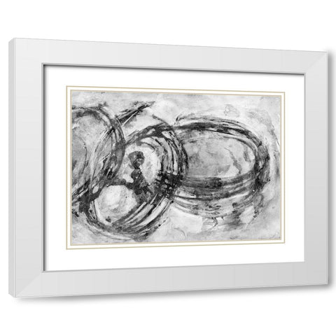 Infinity Rings II White Modern Wood Framed Art Print with Double Matting by Pattinian, Merri