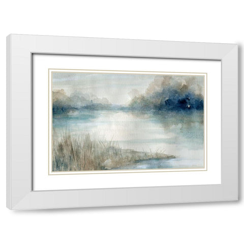 Still Evening Waters White Modern Wood Framed Art Print with Double Matting by Robinson, Carol