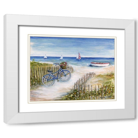 Beach Ride I White Modern Wood Framed Art Print with Double Matting by Dunlap, Marilyn