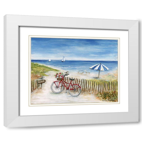 Beach Ride II White Modern Wood Framed Art Print with Double Matting by Dunlap, Marilyn