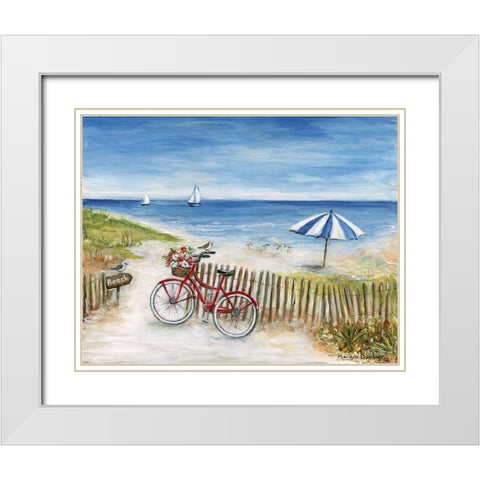Beach Ride II White Modern Wood Framed Art Print with Double Matting by Dunlap, Marilyn