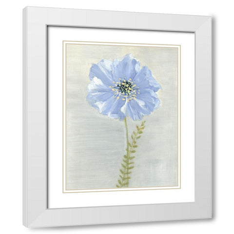 Jardin Bleu II White Modern Wood Framed Art Print with Double Matting by Swatland, Sally