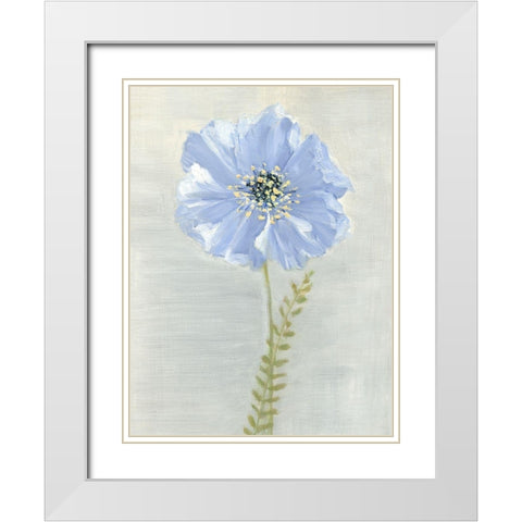 Jardin Bleu II White Modern Wood Framed Art Print with Double Matting by Swatland, Sally