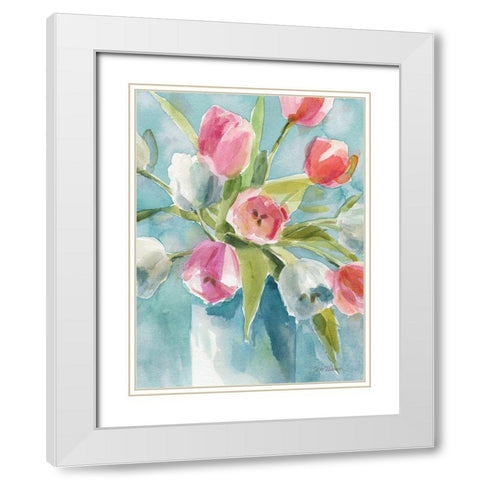 Todays Tulips I White Modern Wood Framed Art Print with Double Matting by Robinson, Carol