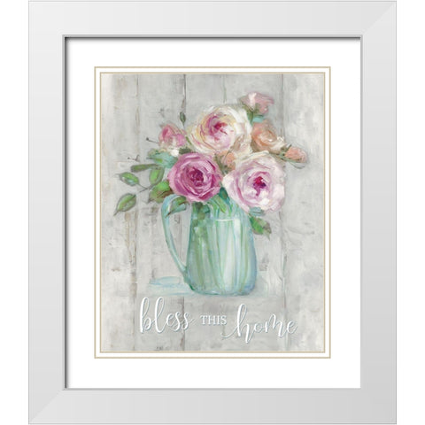 Bless this Home White Modern Wood Framed Art Print with Double Matting by Swatland, Sally