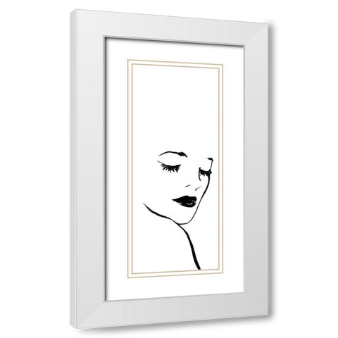 Fashion Sketch I White Modern Wood Framed Art Print with Double Matting by Robinson, Carol
