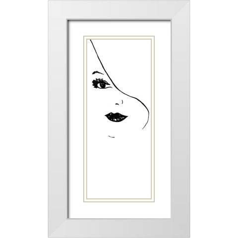 Fashion Sketch II White Modern Wood Framed Art Print with Double Matting by Robinson, Carol