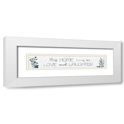 Love and Laughter White Modern Wood Framed Art Print with Double Matting by Robinson, Carol