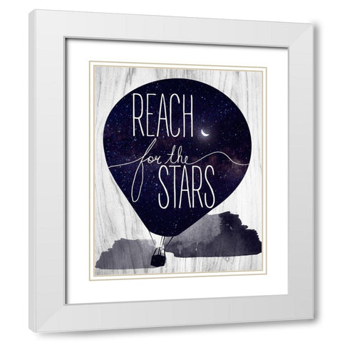 Reach for the Stars White Modern Wood Framed Art Print with Double Matting by Santiago, Daniela