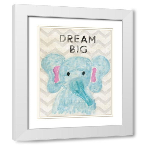 Safari Dream Big White Modern Wood Framed Art Print with Double Matting by Carpentieri, Natalie