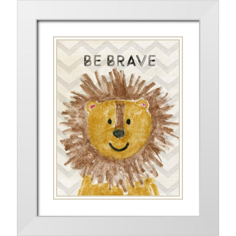 Safara Be Brave White Modern Wood Framed Art Print with Double Matting by Carpentieri, Natalie