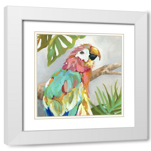 Tropical Plumage White Modern Wood Framed Art Print with Double Matting by Robinson, Carol