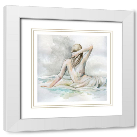 Serene Morning White Modern Wood Framed Art Print with Double Matting by Robinson, Carol