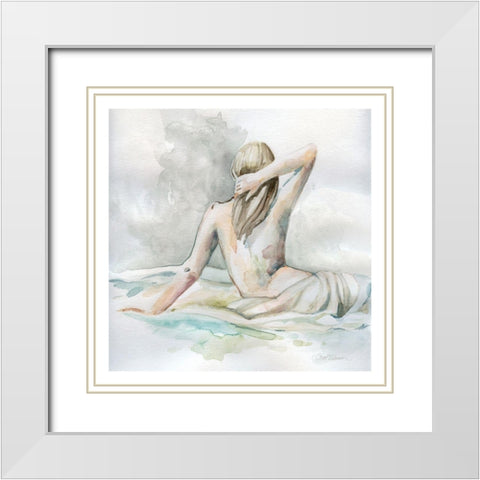 Serene Morning White Modern Wood Framed Art Print with Double Matting by Robinson, Carol