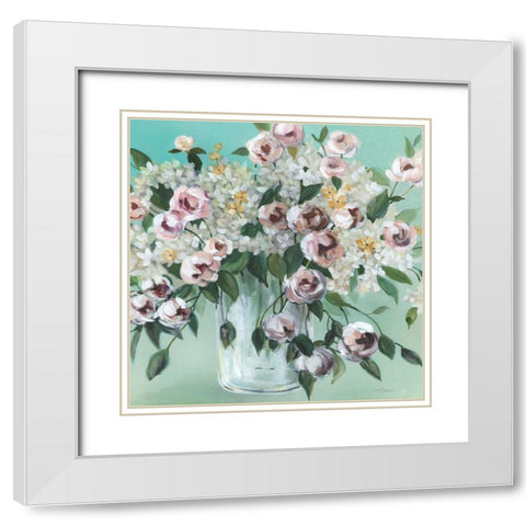 Vintage Blooms White Modern Wood Framed Art Print with Double Matting by Robinson, Carol
