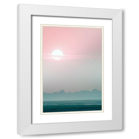 Mekong River Sunset White Modern Wood Framed Art Print with Double Matting by Sturdevant, Jay