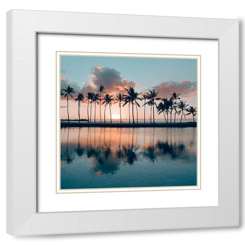 Big Island Palms White Modern Wood Framed Art Print with Double Matting by Gurche, Charles