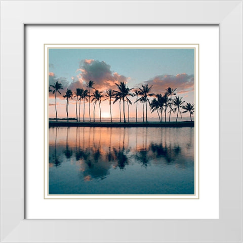 Big Island Palms White Modern Wood Framed Art Print with Double Matting by Gurche, Charles