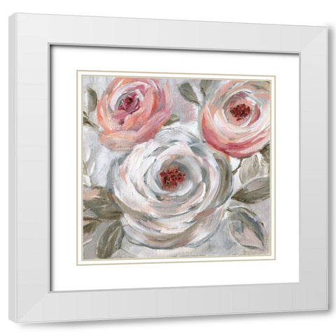 Shades of Blush White Modern Wood Framed Art Print with Double Matting by Nan