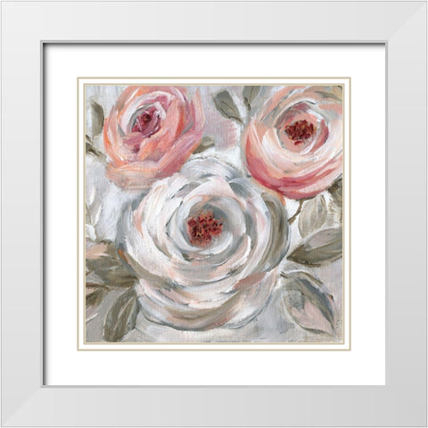 Shades of Blush White Modern Wood Framed Art Print with Double Matting by Nan