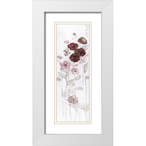 Fields of Burgundy Blush II White Modern Wood Framed Art Print with Double Matting by Swatland, Sally