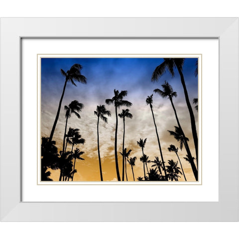 Evenings Edge White Modern Wood Framed Art Print with Double Matting by Carpentieri, Natalie