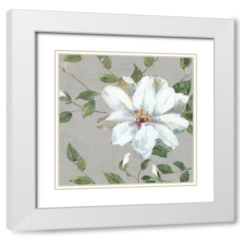 Garden Melody II White Modern Wood Framed Art Print with Double Matting by Swatland, Sally