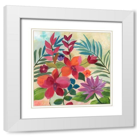 Hot Tropics White Modern Wood Framed Art Print with Double Matting by Nan