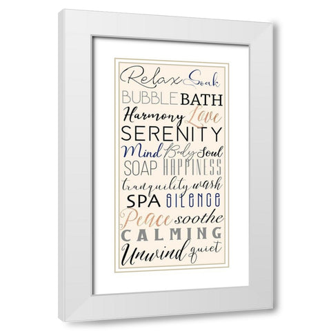 Bath Expressions White Modern Wood Framed Art Print with Double Matting by CAD Designs