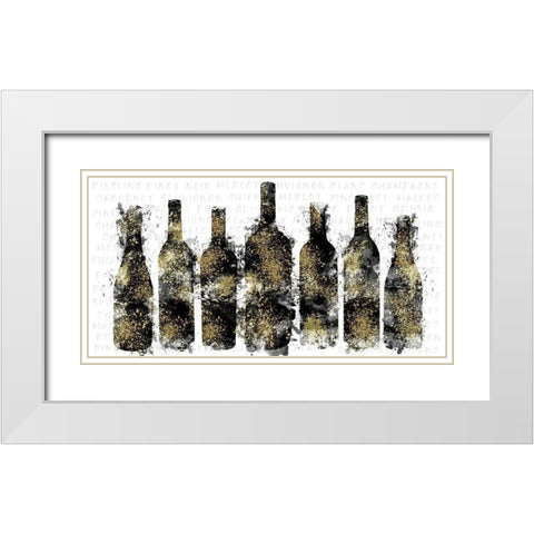 Wine Selection White Modern Wood Framed Art Print with Double Matting by Carpentieri, Natalie