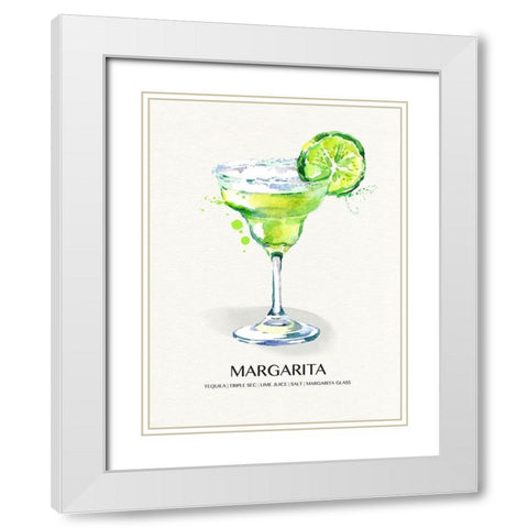 Margarita White Modern Wood Framed Art Print with Double Matting by Jill, Susan