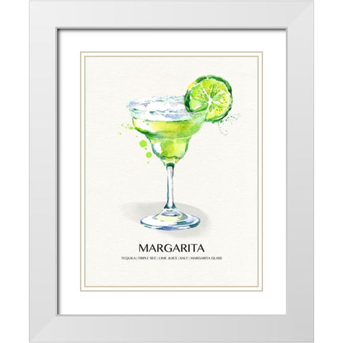 Margarita White Modern Wood Framed Art Print with Double Matting by Jill, Susan
