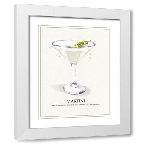 Martini White Modern Wood Framed Art Print with Double Matting by Jill, Susan