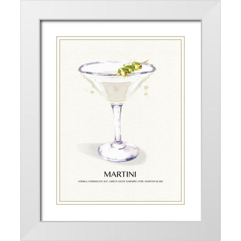 Martini White Modern Wood Framed Art Print with Double Matting by Jill, Susan