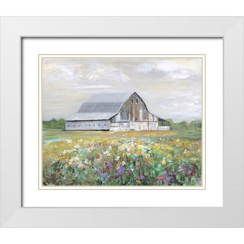 Country Fields White Modern Wood Framed Art Print with Double Matting by Swatland, Sally