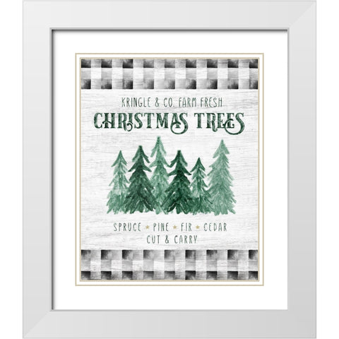 Kringle and Co. Trees White Modern Wood Framed Art Print with Double Matting by Carpentieri, Natalie