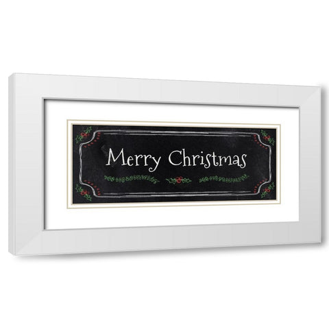 Merry Christmas White Modern Wood Framed Art Print with Double Matting by Carpentieri, Natalie